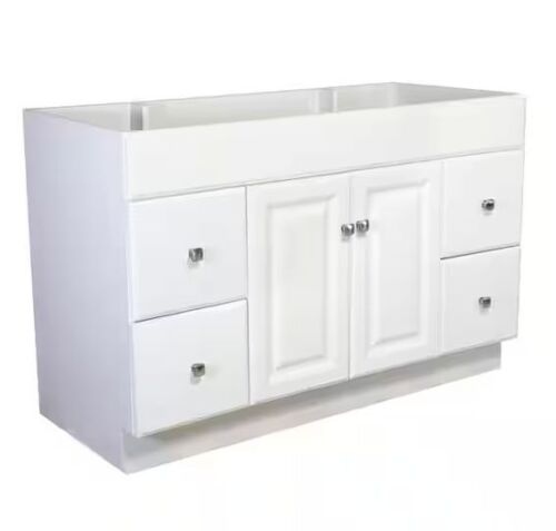 Design House Wyndham 48 in. 2-Door 4-Drawer Bath Vanity Cabinet Only in Semi-Gloss White - Lot 21JF