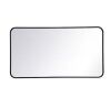 Timeless Home 22 in. W x 40 in. H x Modern Soft Corner Metal Rectangle Black Mirror - Thumbnail 1