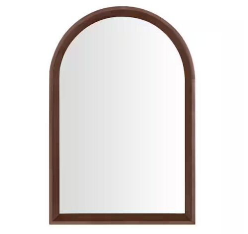 StyleWell Medium Modern Arched Walnut Framed Mirror (20 in. W x 30 in H) - Lot 861JF