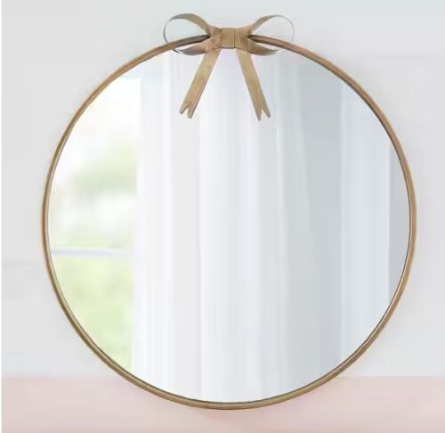 StyleWell Kids Medium Round Gold Bow Mirror (24 in.) - Lot 862JF