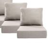 Pocassy 24 in. x 24 in. x 6 in. 4-Piece CushionGuard Outdoor Thicken Sofa Deep Seat Replacement Cushion Set in Beige - Thumbnail 1