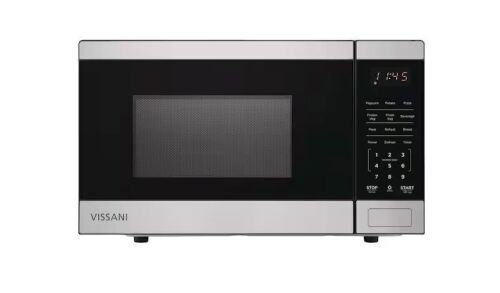 Vissani 0.9 cu. ft. Electric 900-W Countertop Microwave in Stainless Steel with Turntable and 2-Step Lock System - Lot 868JF