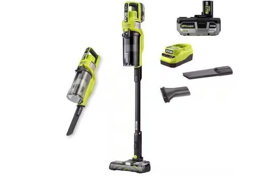 RYOBI ONE+ HP 18V Cordless Pet Stick Vacuum Cleaner Kit with 4.0 Ah HIGH PERFORMANCE Battery & Charger - Lot 43JF