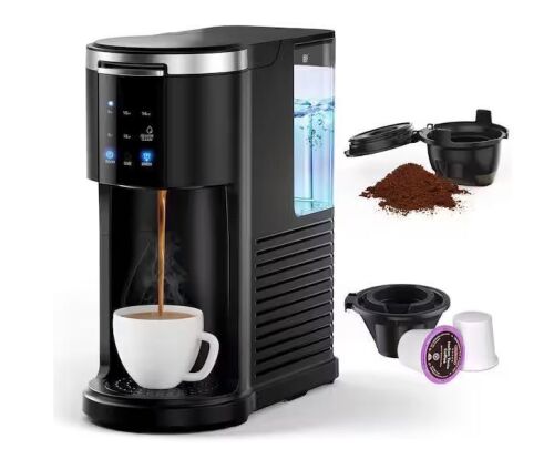 COWSAR 2-in-1 Single Serve Cup Drip Coffee Maker, for K-Cup Coffee Capsule Pod, Coffee Powder in Black - Lot 872JF