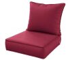 WNP 24 in. x 24 in. x 5 in. Square Outdoor Deep Seating Cushion Set for Lounge Chair Burgundy - Thumbnail 1