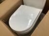 Hanikes One-Piece 1.1/1.6 GPF Dual Flush Round Toilet in White Soft Close Seat Included - Thumbnail 3