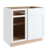 Hampton Bay Courtland 36 in. W x 24 in. D x 34.5 in. H Assembled Shaker Base Kitchen Cabinet in Polar White - Thumbnail 1