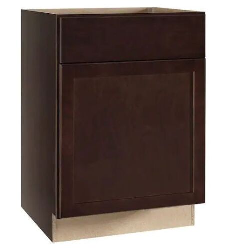 Hampton Bay Shaker 24 in. W x 24 in. D x 34.5 in. H Assembled Base Kitchen Cabinet in Java - Lot 137JF