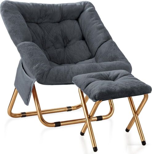 Kasunpul Soft Faux Fur Saucer Chair - Lot 470