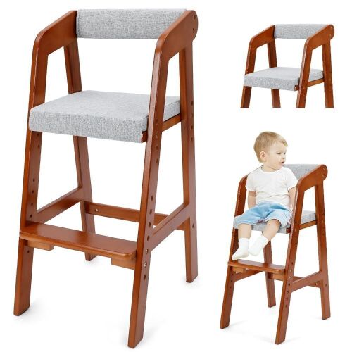 Wooden High Chair for Toddlers with Removable Cushion - Lot 287