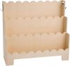 3-Tier Scalloped Bookcase with Hooks for Backpacks - Thumbnail 1