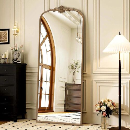 Besdomus Gold Arched Baroque Mirror, 21" x 56" - Lot 185