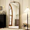 Besdomus Gold Arched Baroque Mirror, 21" x 56" - Thumbnail 1
