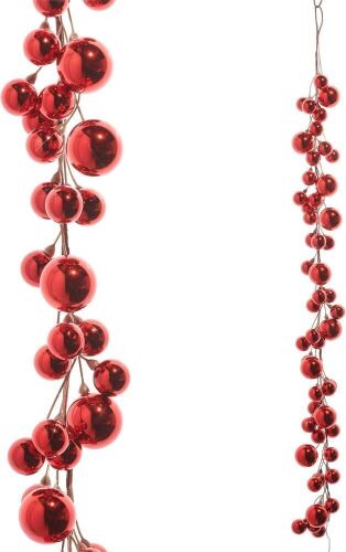 4' Red Plastic Christmas Ball Garland - Lot 798