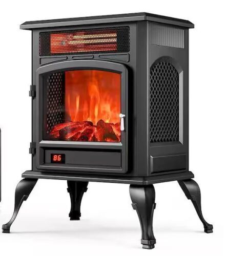 1500W Electric Radiant Fireplace Stove Heater, Realistic 3D Flame - Missing Remote - Lot 883JF