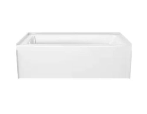 Delta Classic 500 60 in. x 32 in. Alcove Deep Soaking Bathtub with Left Drain in High Gloss White - Lot 20JF