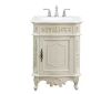 Home Decorators Collection Winslow 26 in. Single Sink Freestanding Antique White Bath Vanity with White Marble Top - Thumbnail 1