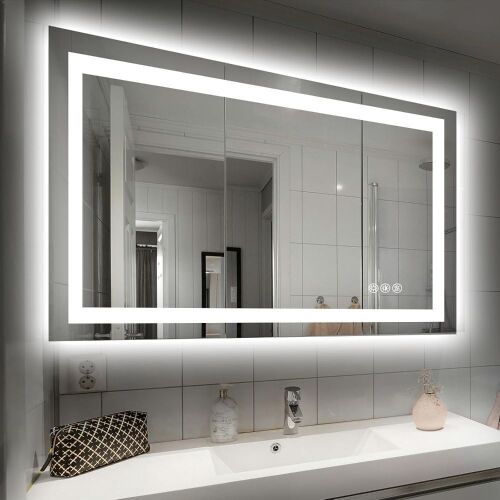 40X32 LED Smarth Bathroom Mirror with Lights, Anti-Fog, Dimmable, Backlit + Front Lit - Lot 192