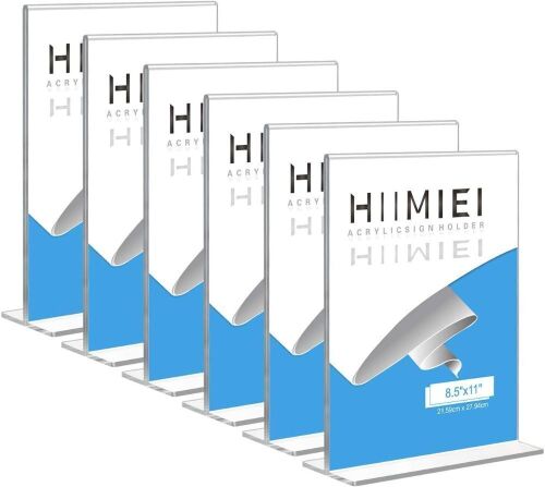 HIIMIEI Acrylic Sign Holder 8.5 x 11, 6 Pack - Lot 588