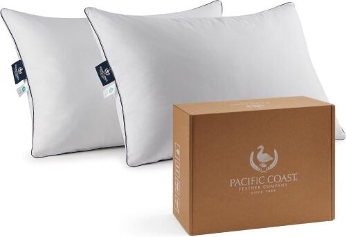Pacific Coast Bed Pillow, Luxury Hotel Goose Feather and Down Firm Pillow, 2 Pack - Lot 291