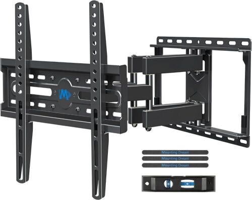Mounting Dream TV Wall Mount for 32-65 Inch Television, Swivel and Tilt, Fits 16inch Studs, Max VESA 400X400 mm, 99lbs - Lot 638