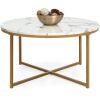 36in Faux Marble Coffee Table - Thumbnail 1