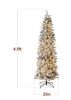 BCP Pre-Lit Snow Flocked Artificial Pencil Christmas Tree, 4.5' - Thumbnail 2