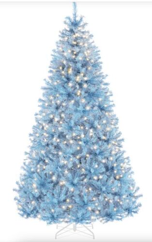 BCP Pre-Lit Artificial Baby Blue Christmas Tree w/ Incandescent Lights, 9' - Lot 21