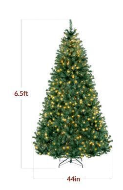 BCP Premium Artificial Pre-Lit Pine Christmas Tree 6.5' - Lot 27