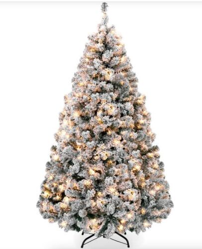 BCP Pre-Lit Snow Flocked Artificial Pine Christmas Tree 4.5' - Lot 28