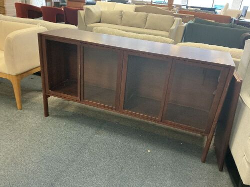 Sideboard Glass Front, Missing 1 Panel of Glass, Scratches - Lot 161