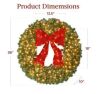 Pre-Lit Artificial Fir Christmas Wreath w/ Red Bow, LED Lights, 36" - Thumbnail 2