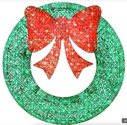 BCP Pre-Lit Outdoor Christmas Wreath, 36in, Red & Green - Lot 169