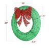 BCP Pre-Lit Outdoor Christmas Wreath, 36in, Red & Green - Thumbnail 2