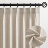 Pinch Pleated 94 Inch Curtains 2 Panels for Living Room,Light Brown Linen Curtains 94 Inches Long Pinch Pleat Drapes for Track System Light Filtering Semi Sheer Curtains for Dining Bedroom Office - Thumbnail 1
