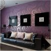 Modern Abstract Curve 3D Wallpaper Roll Mural Papel De Parede Flocking for Striped Purple Color Qh-Wallpaper - Thumbnail 1