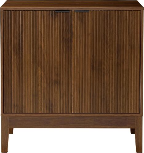 2-Door Modern Storage Cabinet, Buffet, Sideboard, Media Cabinet, Cupboard, Entryway Accent Table, Bookcase w/Reeded Panels and Adjustable Shelves - Lot 7710