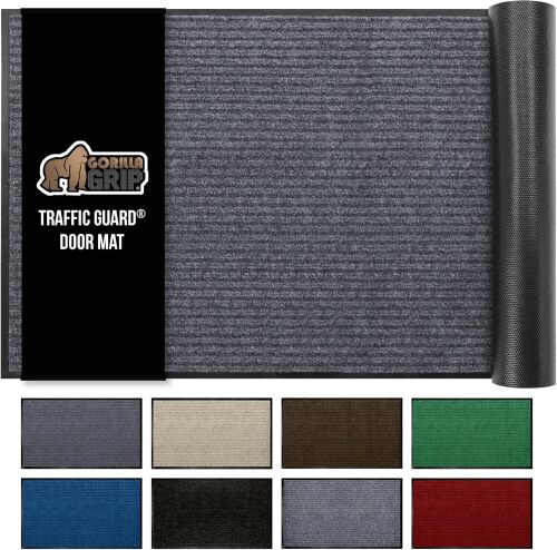 Waterproof Traffic Guard Door Mat, Heavy Duty Entryway Mats, Strong Backing Commercial Utility Rugs for Office Hallway, Garage Floor and Home, Low Profile Carpet - Lot 7711