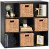 9-Cube Bookshelf Storage Display w/ 3 Removable Panels, Customizable Design - Thumbnail 1