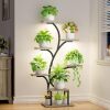 Plant Stand Indoor with Grow Lights, 7 Tiered Indoor Plant Shelf, 49" Corner Plant Stands for Indoor Plants, Metal Plant Flower Display Shelf, Tree-Shaped Plant Rack for Home, Patio - Thumbnail 1