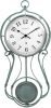 20 Inch Metal Pendulum Wall Clock Battery Operated,Large Schoolhouse Wall Clocks for Living Room Decor,Antique Aged Teal Green Finish,House Warming Gifts New Home - Thumbnail 1