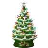 XL Pre-Lit Ceramic Christmas Tree Decoration w/ LED Light, Timer - 24in - Thumbnail 1