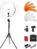 55W 18"/45cm Ring Light Kit [New Version], 5600K Dimmable LED Ringlight Tripod Stand Phone Holder for iPhone Selfie Makeup Lash Tattoo Studio Photo Video Recording Photography Lighting - Thumbnail 1