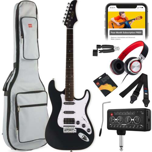 Beginner Electric Guitar Kit w/ Headphone Amp, Padded Gig Bag, Headphones - Lot 7775