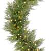 Pre-Lit Cedar Cypress Christmas Realistic Garland w/ Twinkling LEDs - Thumbnail 1