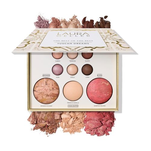 LAURA GELLER NEW YORK The Best of the Best Baked Palette - Tuscan Dreams - Full Size - Includes Bronzer, Blush, Highlighter and 6 Eyeshadows - Travel-Friendly (Best of the Best Tuscan Dreams) - Lot 7786