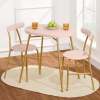 3-Piece Oval Dining Table Set, Small Kitchen Set w/ 2 Chairs - Thumbnail 1