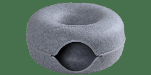 Peekaboo Cat Cave Scratcher for Multiple & Large Cats up to 45 lbs, 3-in-1 Self Warming Cat Bed, Donut Tunnel & Scratching Post for Indoor Cats, Washable & Detachable - Lot 7837