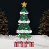 6ft Lighted 2D Christmas Tree Outdoor Decor w/ 170 LED Lights, 3 Gift Boxes - Thumbnail 1
