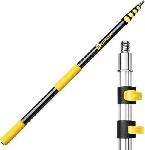 4.5-18ft Commercial Grade Extension Pole - Ultimate Reach for Large Buildings & Pro Use - Maximum 24ft Total Reach with Secure Lock System - Lot 7873